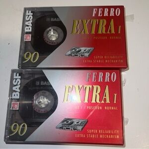BASF Ferro Extra I 90 Minute Blank - BRAND NEW Audio Cassette Tapes (Lot Of 2)